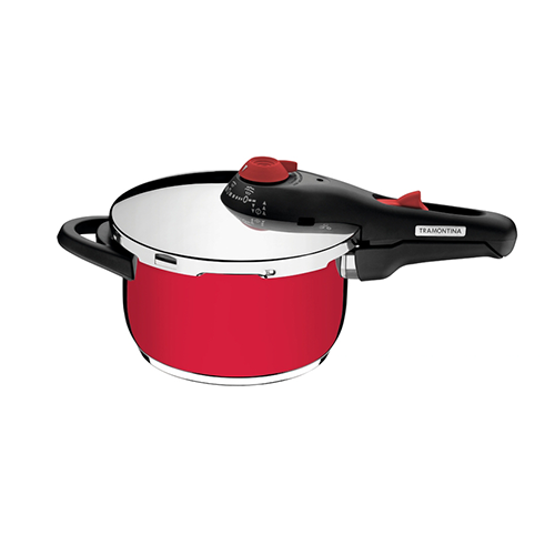 OLLA A PRESION ROJA ACERO INOX. 4,5L.
