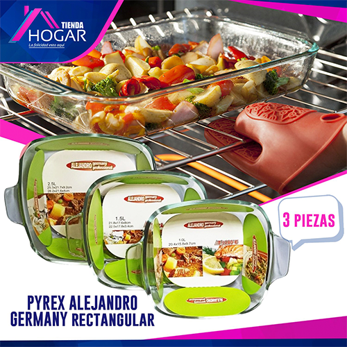 JUEGO DE PYREX - BANDEJAS DE HORNEAR 3 PIEZAS